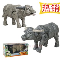 Childrens electric toys supply 333-19 electric buffalo with cow barking eyes glowing electric toy animals