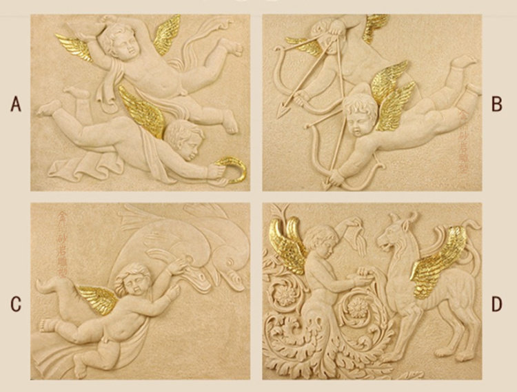 Sandstone Reliefs Angels Sandstone Background Genguan Background Wall Decoration Three-dimensional Painting Figure Sculpted Decoration Mural Painting