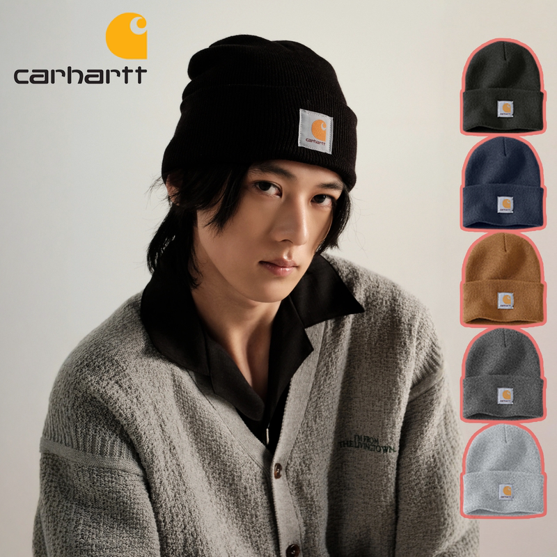Authentic Carhartt Hat, Cold Weather Hat for Men and Women, Winter Knitted Hat, Large Head Circumference, Ski Ear Protection Woolen Hat