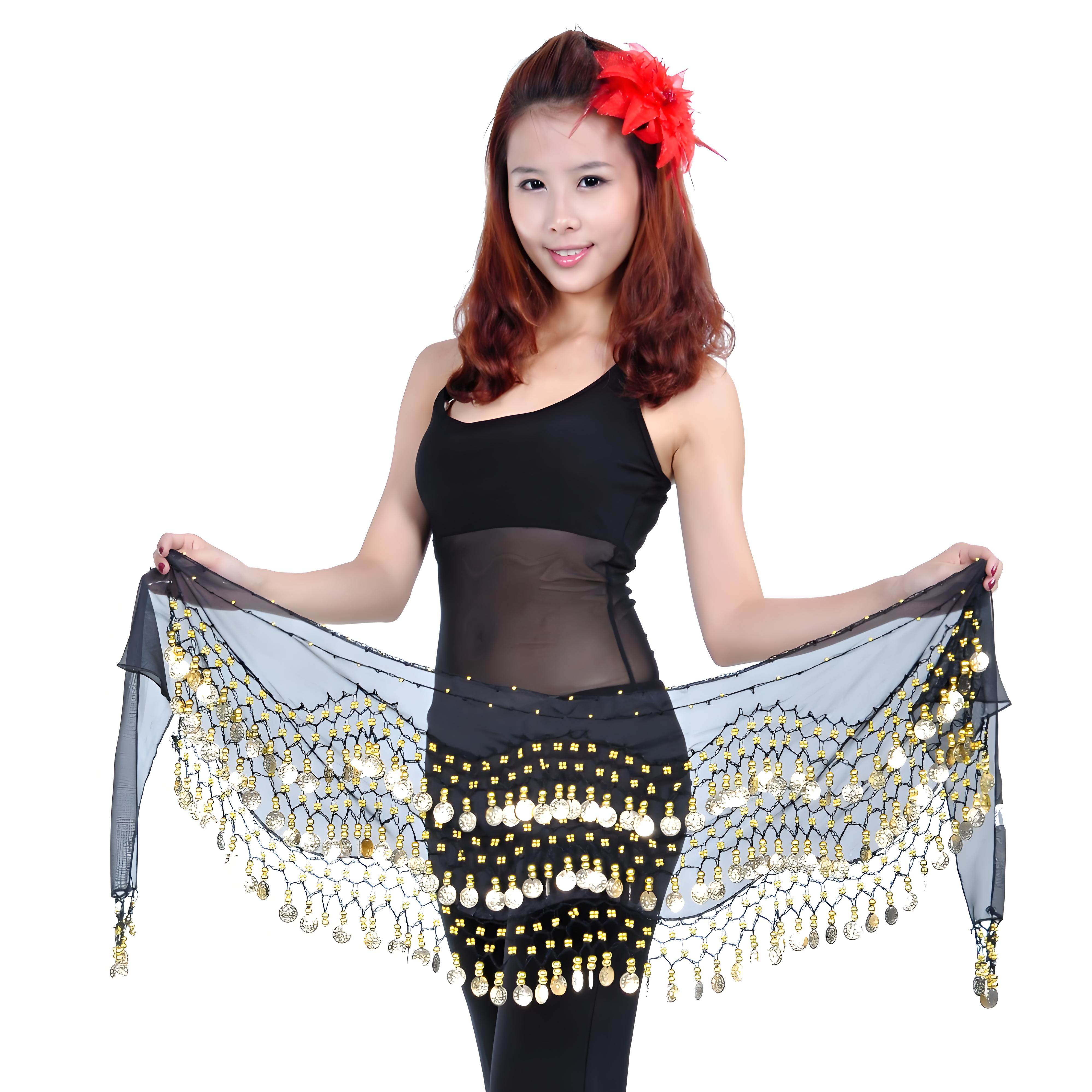 Belly dancers, listen up! this 158 coin belly dance chiffon waist chain ...