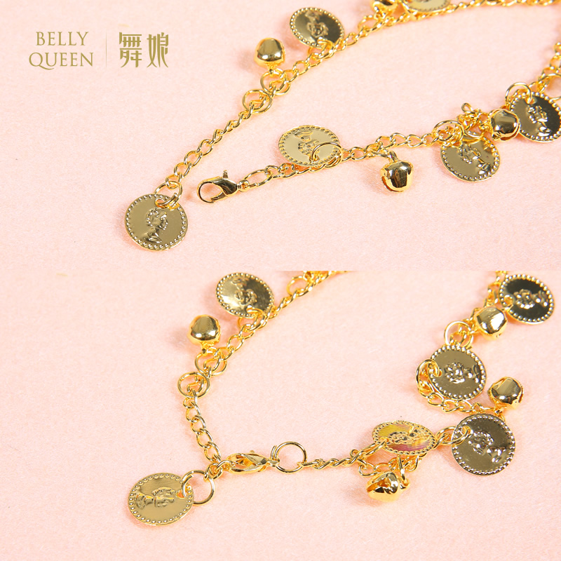 Bellyqueen múa bụng vòng chân múa bụng treo đồng xu vàng trang sức đồng xu sequin múa bụng vòng chân - Vòng chân lắc chân đẹp độc