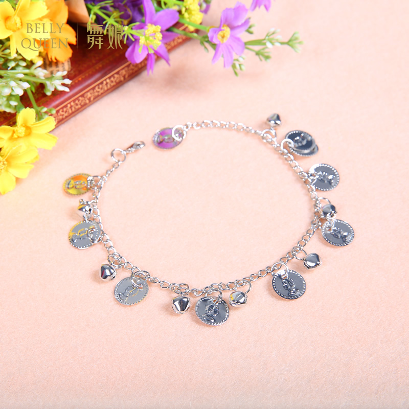 Bellyqueen múa bụng vòng chân múa bụng treo đồng xu vàng trang sức đồng xu sequin múa bụng vòng chân - Vòng chân lắc chân đẹp độc