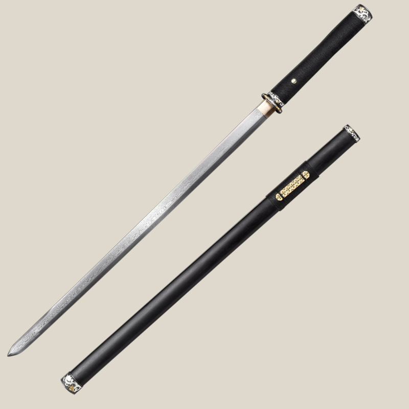 The Tang Man Knife Sword Decapitated Tangi Knife Craft Experience Series Longquan City Treasure Sword Tangsword Sword Flower Pattern Steel does not open the edge