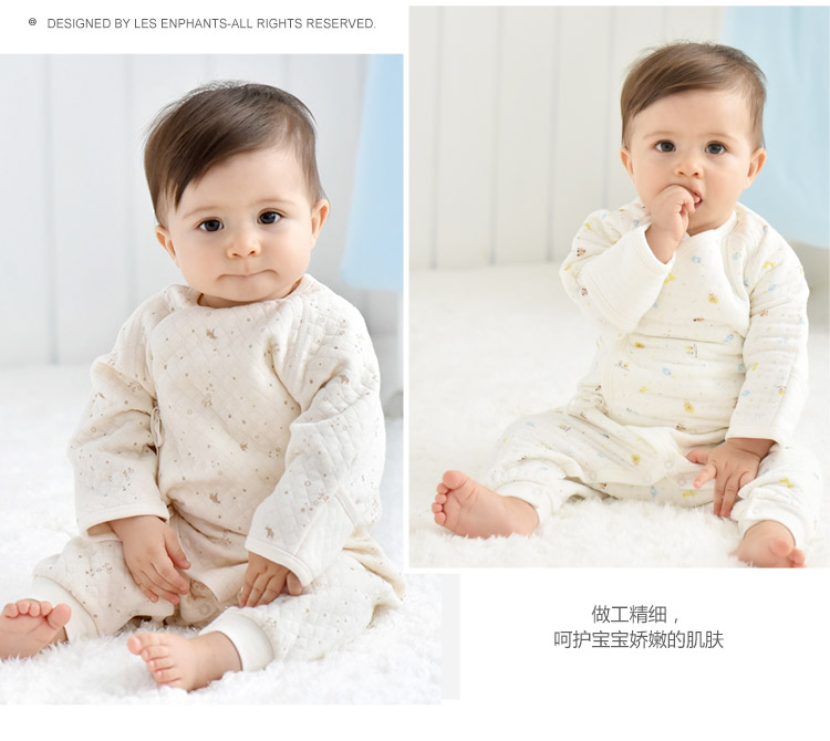Liying quần áo trẻ em nam nữ quần áo mùa đông cotton air layer haber sơ sinh cho bé sơ sinh 2018 mới áo liền quần cho bé