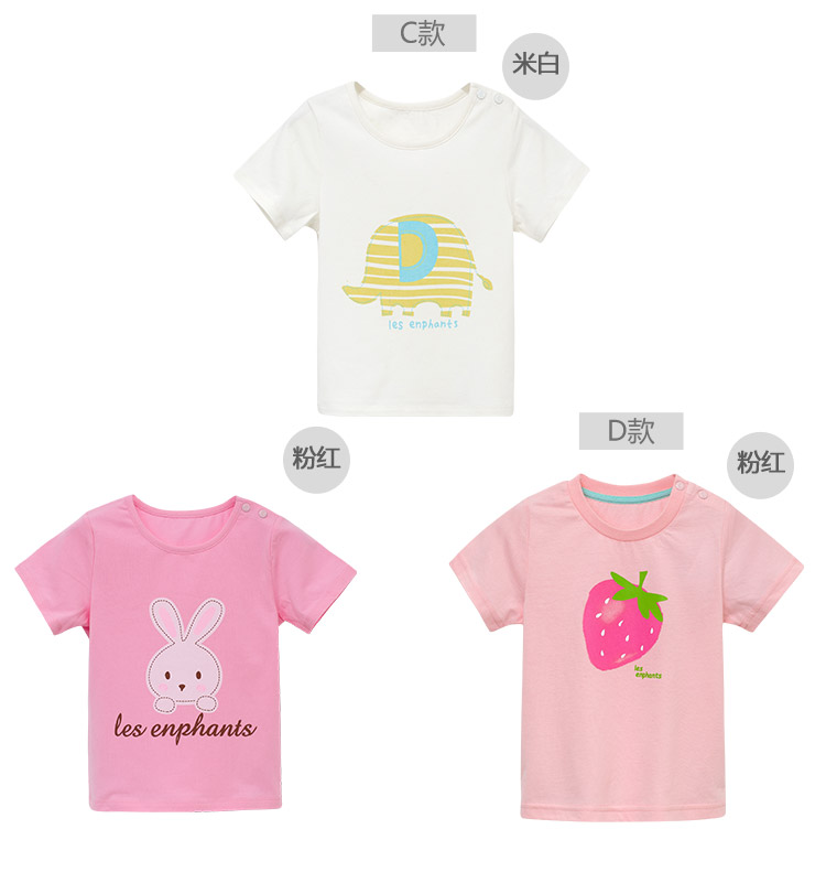 Liying phòng 2018 mùa hè cotton trẻ em ngắn tay T-Shirt chàng trai và cô gái thoải mái giản dị áo dễ thương phim hoạt hình T-Shirt