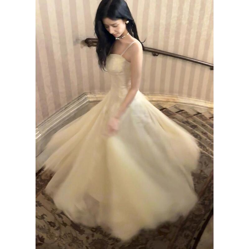 Gjfd【Natural Radiance】Three-Dimensional Butterfly Lace Dress, French-Style Heavy Craftsmanship, High-End Mesh Elegant Gown