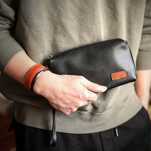 Импортная кожаная сумка с петлей на руку, маленькая сумка клатч для отдыха, бизнес-версия