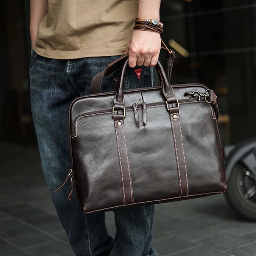 Подлинный высококачественный итальянский импортный портфель для бизнес-божества Большой мужская ручная рука подлинная кожаная сумка для ноутбука