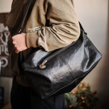 Сумка для путешествий, кожаная вместительная и большая сумка на одно плечо для отдыха, спортивная спортивная сумка, из натуральной кожи, воловья кожа