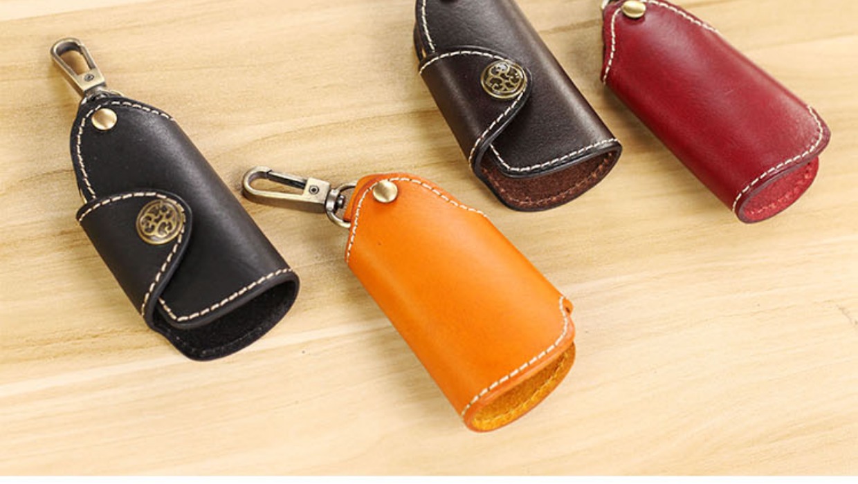 Zuo cũng nguyên bản retro handmade móc túi nam và nữ mẫu xe da móc chìa khóa thắt lưng treo túi da khóa - Trường hợp chính ví da thật