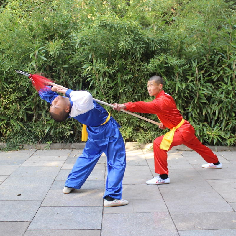 [USD 13.65] Martial Arts Red Fringed Martial Art Gun White Wax Stick