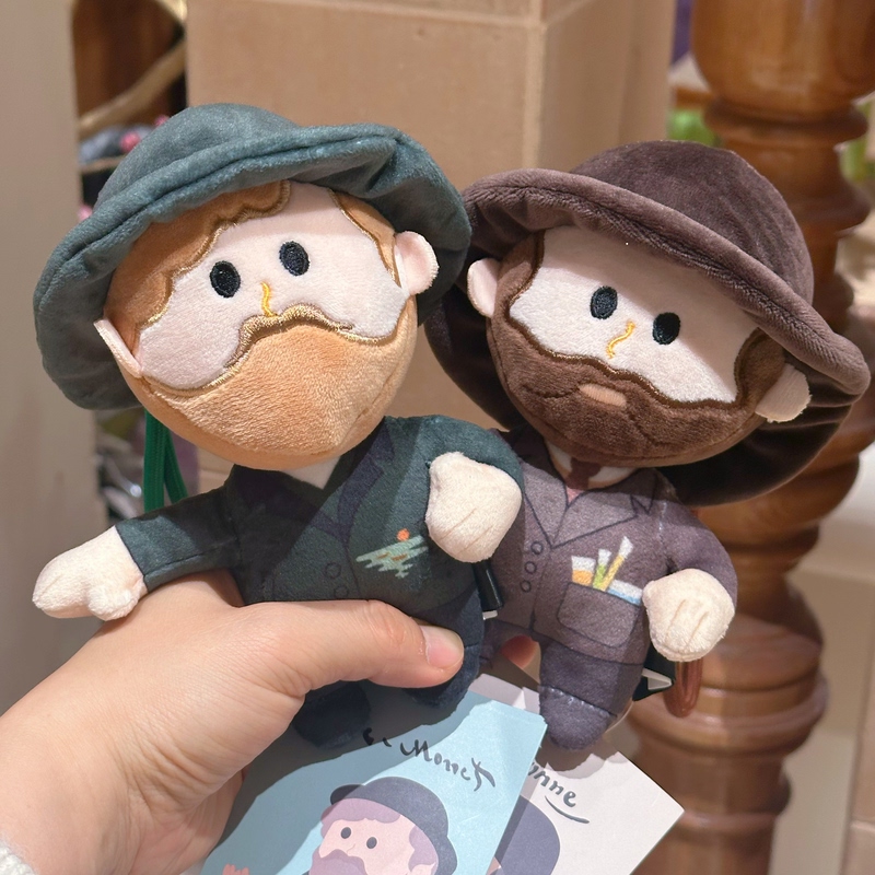 Authentic Pudong Art Museum Van Gogh Monet Cezanne Da Vinci Picasso Plush Pendant Doll Girl Gift