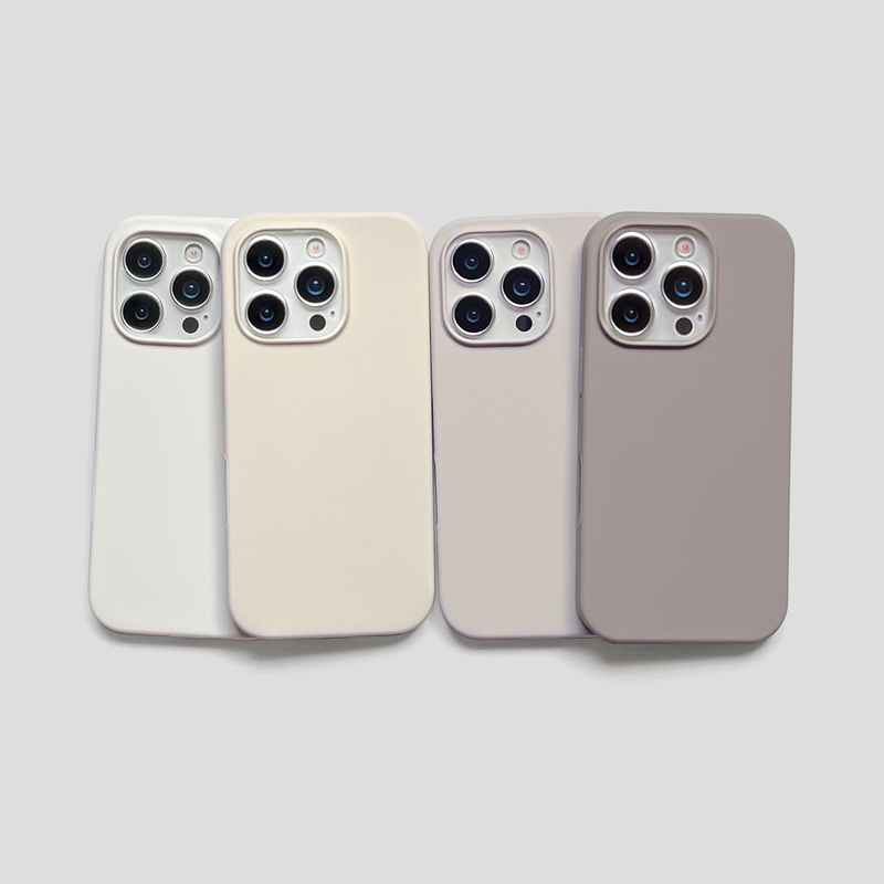 17Air Korean Style Antique White 15Pro Light Gray ins Blogger 16E Waxy Liquid Silicone 13 Suitable for Apple 14Plus Phone Case iPhone 11 Protective Cover Anti-Drop Cute 12Mini
