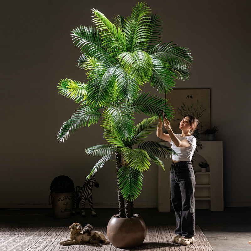 Artificial Palm Tree, Fake Sunflower, Bionic Green Plant, Living Room Decoration, Large Areca Palm, Coconut Tree, Indoor Landscaping Decoration