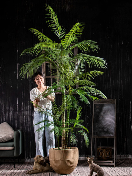 Large Artificial Palm Tree Indoor Living Room Areca Palm Bionic Green Plant Fake Tree Potted Landscaping Decoration Ornament