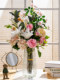 High-End Artificial Rose Flower Arrangement, Desktop Plastic Flowers, Fake Flower Decorations, Living Room Dining Table Flower Decoration, Silk Floral Art Ornaments