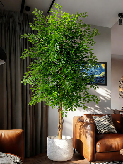 Large Artificial Plant Elm Money Tree Indoor Floor-Standing Potted Plant High-End Fake Olive Tree Landscaping Decoration Ornament Green Plant