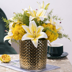 Artificial Flower Arrangement Set for Home Living Room, Dining Table, Coffee Table, Tv Cabinet, Flower Arrangement, Fake Flower Potted Plant Decoration Ornaments