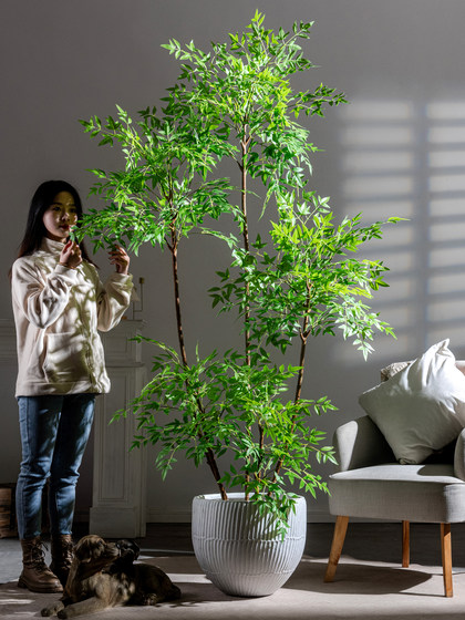 Large Artificial Green Plant Potted Decoration for Indoor Living Room, Simulated Plant for Shopping Mall, Artificial Tree for Landscaping