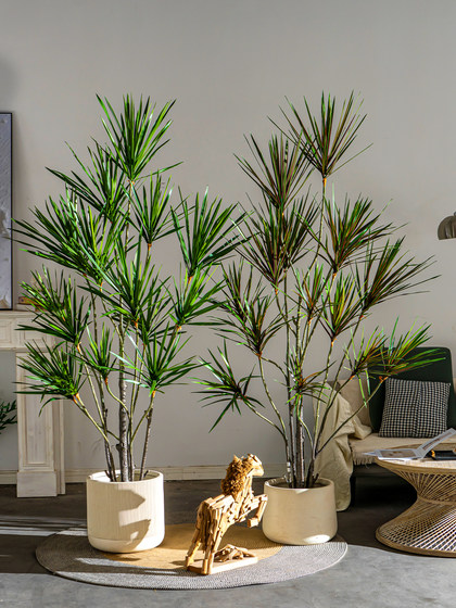 High-End Dragon Blood Tree Artificial Green Plant Indoor Philodendron Potted Plant Ornament Artificial Plant Fake Tree Living Room Landscaping Decoration