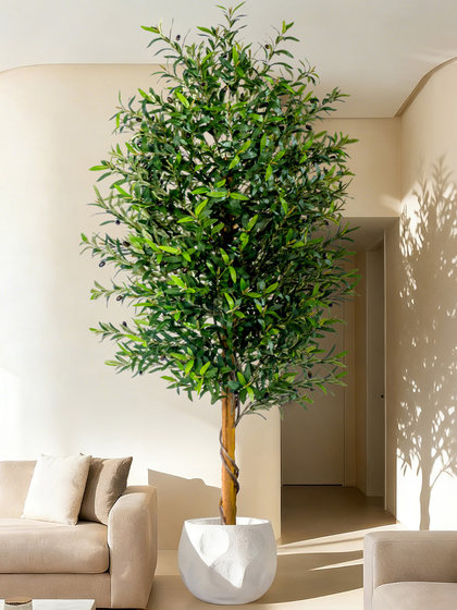 Simulated olive tree large indoor floor-standing potted elm money tree villa landscaping decorative ornaments high-end fake green plants