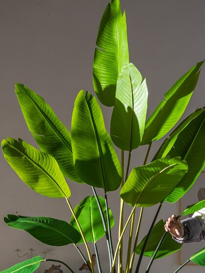 High-End Artificial Green Plant Monstera Areca Palm Indoor Potted Large Fake Tree Bionic Plant Floor-Standing Decorative Ornament