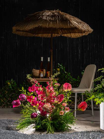 Large Flower Arrangement, Simulated Grass, High-End Shopping Mall Wedding Landscaping, Floral Decorations, Plastic Fake Flowers, Floral Arrangements