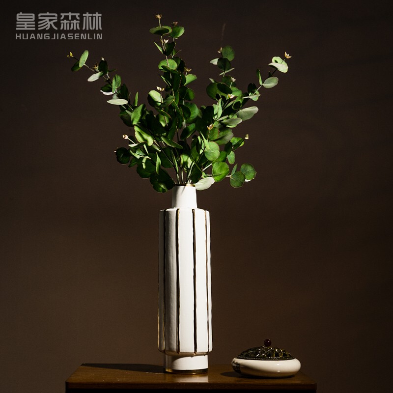 High-End Artificial Round-Leaf Eucalyptus Money Tree Leaves Bouquet Fake Flowers Green Leaves Living Room Green Plant Decoration Ornaments