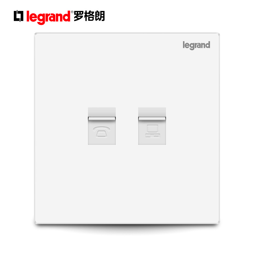 Legrand switch socket Shidian white Yijing telephone computer network voice strong signal 86 type concealed panel