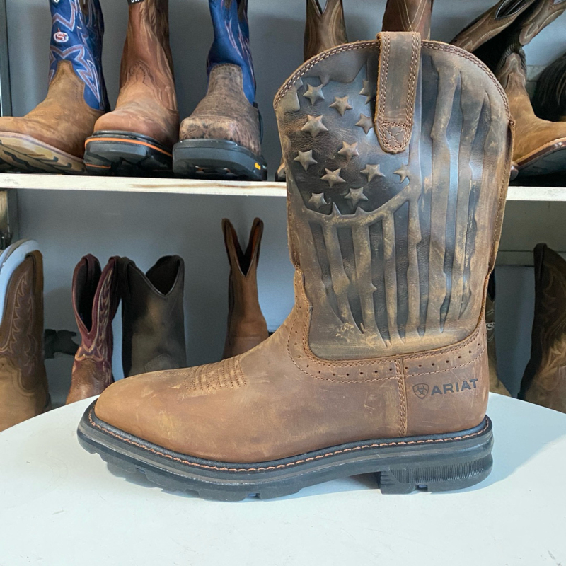European and American Retro Western Cowboy Boots Motorcycle Embroidered Single Leather Square Toe Work Boots Shock-Absorbing Cowhide Mongolian Ethnic Boots