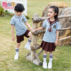 детская форма 小学生校服幼儿园园服夏装儿童英伦风夏季短袖毕业照大合唱服班服