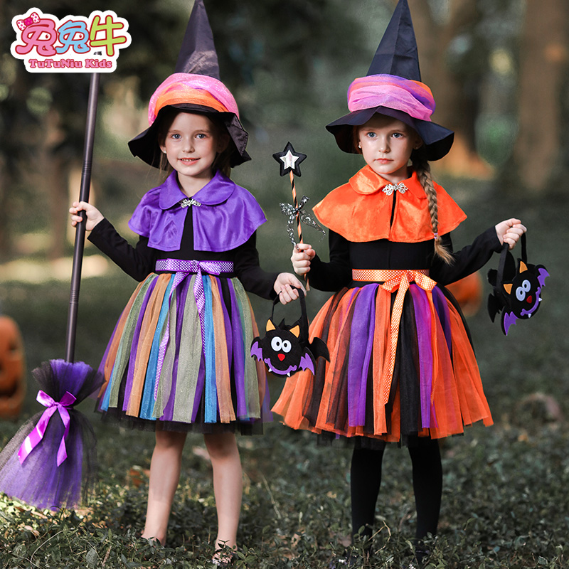 Halloween children's costumes kindergarten girls cosplay witches dress children's masquerade carnival costume