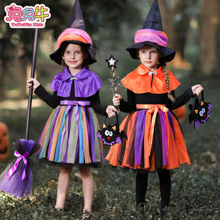 Halloween children's costumes kindergarten girls cosplay witch skirt children's masquerade carnival costumes