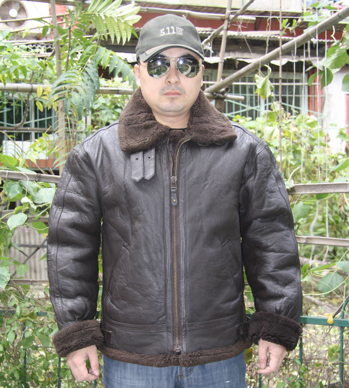 American B3 Pilot leather jacket lamb fur integrated flying jacket B3 leather jacket