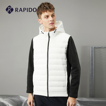 RAPIDO breakaway winter mens light and warm silky and comfortable fashion stitching short Sports down jacket