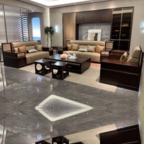High-end solid wood sofa new ebony Airi Guyi Suxin Chinese style sofa combination villa large apartment furniture