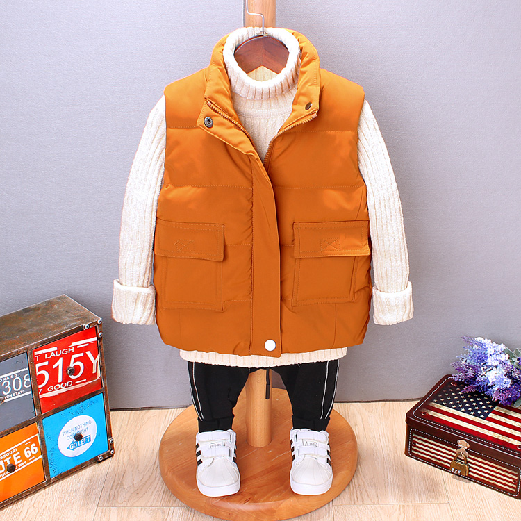 Quần áo trẻ em cotton xuống phiên bản mới của Hàn Quốc mùa thu đông áo quần trẻ em