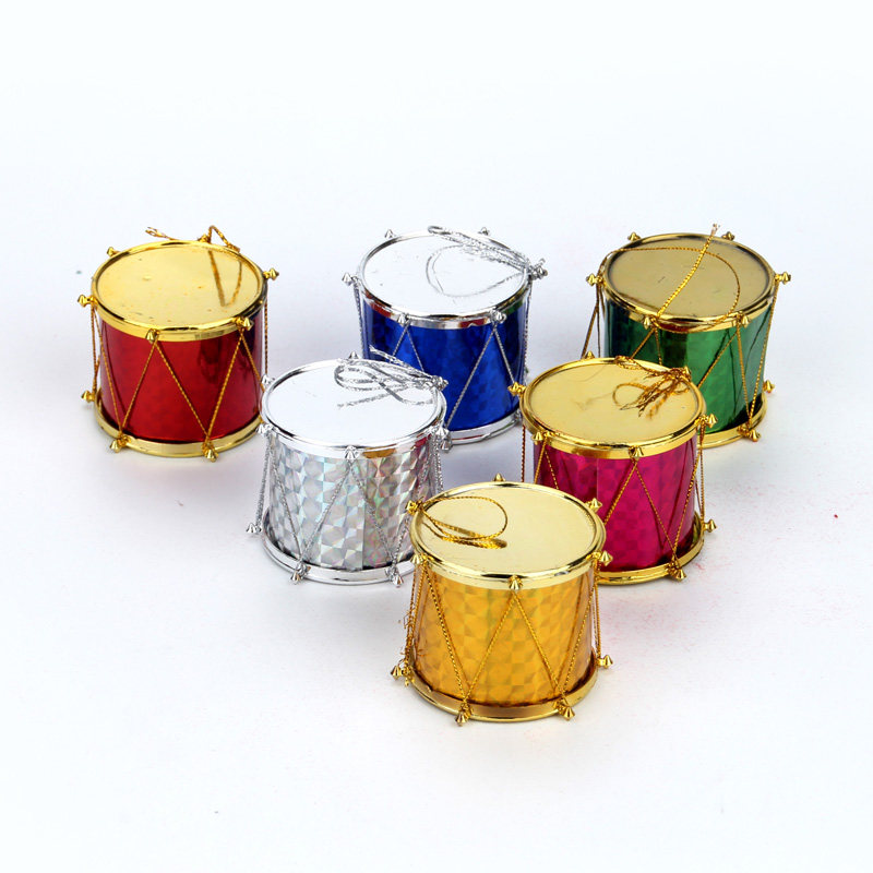 Christmas Tree decorations Hanging accessories Colorful snare drum pendant Holiday DIY small gifts Mini drum props 6