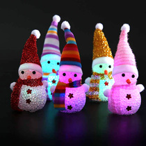 Led luminous snowman crystal Christmas tree accessories Pendant Battery Small Night Light Tabletop Pendulum Christmas decorations