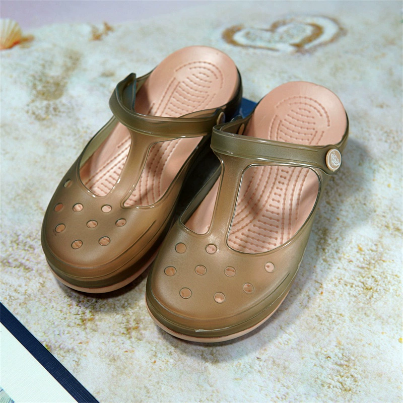 Mùa Hè Đi Biển Đi Biển Guốc Nữ Size 34 Dép Sinh Viên Đế Dày Trắng Bác Sĩ Và Y Tá Giày Jelly Xăng Đan