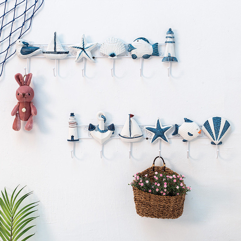 Mediterranean Decoration Hook Living-room Xuanguan Children's Room Clothing Shop Clothing Hat Key Creative Wall Wall Hanging Accessories Pendant