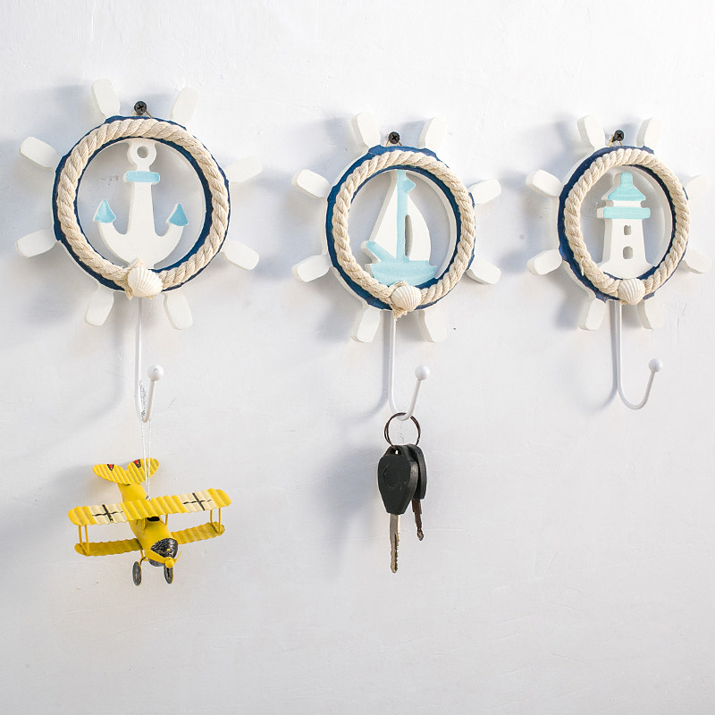 Mediterranean style decorated single hook-kun Men Art clothing store cloak key creative wall hanging