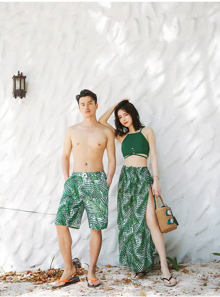 Cặp đôi đồ bơi nữ tam giác bikini ngực nhỏ tụ tập váy dài ba mảnh đi biển Hàn Quốc áo tắm xuân nóng bỏng nữ - Vài đồ bơi 	đồ đôi tắm biển đẹp