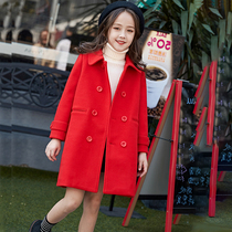 Girls woolen coat 2021 autumn and winter cotton foreign coat autumn and winter Nizi fashion children Princess Korean version