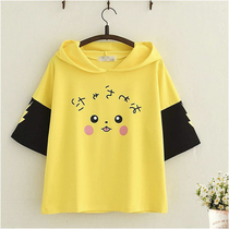 Childrens clothing girls short sleeve T-shirt 2021 new cotton foreign style half sleeve large version loose middle and big childrens coat tide