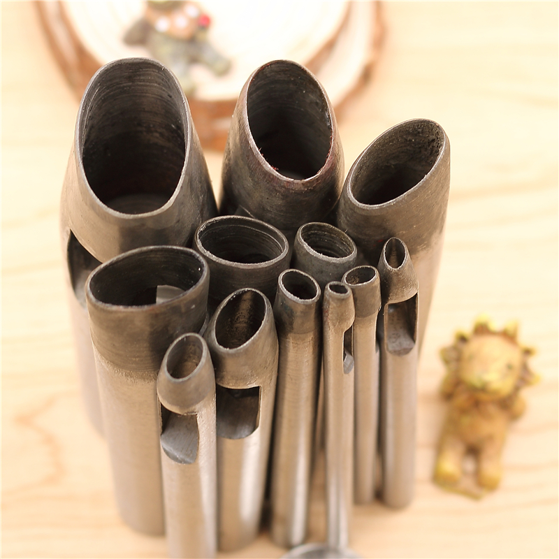 DIY leather oval punching tool denier round belt punching meter with belt punching profiled flower type punching hole　