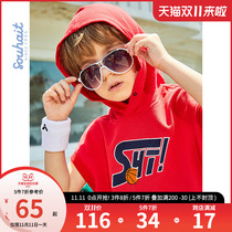 Childrens Wear Boys Short Sleeve T-shirt 2021 Summer New Hooded Half Sleeve Sports Top Children Cotton Leisure