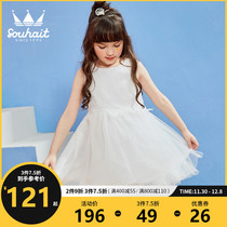 Children Girl Skirt 2021 Summer Children Sleeveless Dress for Children Lace Princess Dress