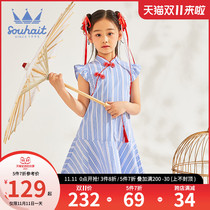 Childrens dress girl dress 2021 summer new skirt thin half sleeve skirt Tang dress