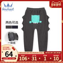 Childrens clothing boy pants 2021 New Winter children plus velvet soft fashion sweatpants childrens trousers